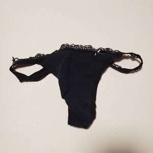 La Senza Black Lace Trim Thong